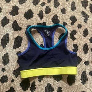 All Access sports bra  - Navy and Lime